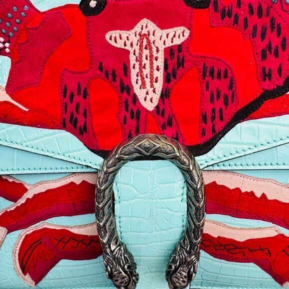 Gucci Croc Embossed Dionysus Crab Embroidered Limited Edition Runway Bag - Picture 5 of 16
